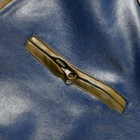 wofedyo jakne za muškarce Muška Moda čine staru kožnu jaknu stalak za ovratnik džepni kaput sa zatvaračem