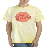 Ostanite Groovy Slogan Tie Dye Cyclone žene-slika Shutterstock, ženski XX-veliki