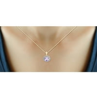 JewelersClub srebrne ogrlice za Žene-Srebrna ogrlica za žene 14k pozlaćena Srebrna-Pink ametist ogrlica središnji dio, bijeli dijamantski Akcenti – hipoalergeni privjesak