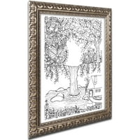 Zaštitni znak Likovna umjetnost vodopad Doodle Umjetnost platna kcdoodleart Gold Ornate Frame