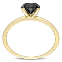 1-karatni TW Crni Dijamant 14k zaručnički prsten od žutog zlata od žutog zlata
