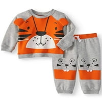 Wonder Nation Baby Boy 3D uho Grickaj dukseri i jogger hlače, set outfit