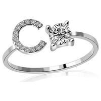 SHLDYBC Mother Day Pokloni, izvrsna moda English Abeceda stil pisma prstena modni bakreni prsten, rođendanski pokloni za žene, ljetni ušteda