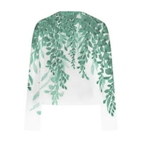 Jesenji kardigan Dugi rukav ženski grafički džemper srednje dužine Plus veličina Outwear tanki kaputi za žene zeleni L