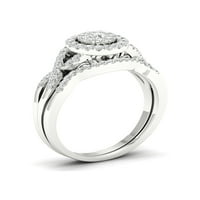 Imperial 3 8CT TDW Diamond 10k bijeli zlatni klaster Halo Twist Shak Bridal prsten