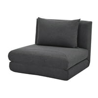 & D Početna Santa Poliester Futon Kabrioletna stolica, tamno siva