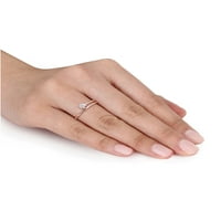 Miabella ženski dijamantski akcentni rodijumski pozlaćeni sterlijski srebrni zaobići oblog Obećani prsten
