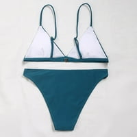 Ženski Trokutasti Bikini Set Jednobojnih Podesivih Naramenica Za Špagete Dva Kupaća Kostima Klasična Push Up Kupaća Odijela Niskog Struka