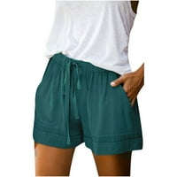 Ljeto Plus ženske kratke hlače klirens, žene Plus veličina udobne vezice ležerni elastični džep za struk labave kratke hlače Navy XXXL