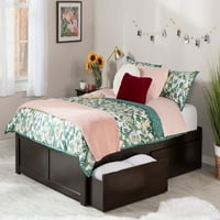 Concord Queen krevet od punog drveta sa fiokama za podnožje i skladištenje u Espressu