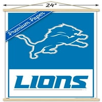 Detroit Lions - Logo Zidni poster sa drvenim magnetskim okvirom, 22.375 34