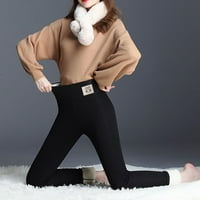 Feesfesfes Ženske gamaše Ispisuje topla zimska uska gusta baršunasti vunene kašmirske hlače pantalone hlače
