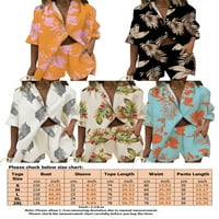 Voguele dame majica i kratke hlače spuštaju dva odjeća rever lounge setovi fitness trenerke Havajska narančasta