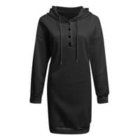 Haljina za žene, Žene Ležerne dukseve s dugim rukavima Pulover TOP haljina crna m