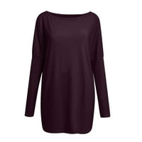 Beppter Ženska odjeća prevelike majice za žene tunike za nošenje sa tajicama Dugi rukav jesen džemperi Dressy Tops s Purple