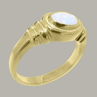 Britanci napravio 14k žuto zlatni prsten sa prirodnim Opal Unise zaručnički prsten - Opcije veličine -