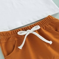Genuiskids infant Baby Boys Outfits ljetna jednobojna okrugla vrata kratki rukavi majice vrhovi elastični struk šorts Set 0-3T