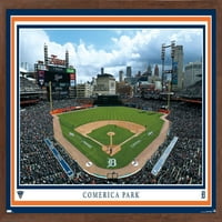 Detroit Tigers-Zidni Poster Za Park Comerica, 14.725 22.375 Uokviren