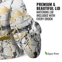 Geo Sports Porculan Ceramic B.P.a. & Lead Free Crock Dispenser drži 3 galon kapakcijske vrčeve, uključuje stalak za drvo, slavinu od nehrđajućeg čelika i poklopac