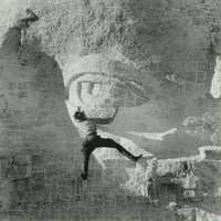 Posudjenom fotografijom radnika koji visi iz Jefferson-ovog poklopca za oči na Mount Rushmore. Ca. 1934.