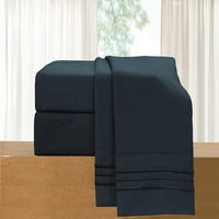 Elegantna komforna serija Egipatska kvaliteta super mekani bora s 2-komadnim jastučnicima - standardna veličina - crna