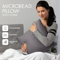 Jastuk za bacanje 24 24 - kamen siva: luksuzni premium jastuk za mikrobead sa najlonskim tkaninom za spande. Forever Fluffy, izvanredna ljepota i podrška. Svilenkast, meka i izvan ugodnog