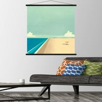 Art Deco - zidni plakat na plaži sa drvenim magnetskim okvirom, 22.375 34