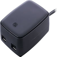 USB punjač za punjenje, USB portovi, ft. Dugi Kabl, Ravni Utikač, Crni, 36066