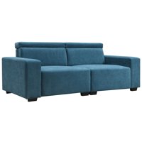 Euroco 87 Velvet Loveseat Modern 2-sjedala kauča sa više kuta podesivim glavom za dnevni boravak, plavi