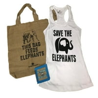 The Elephant Pants tank Top and Burlap tote Bundle with Notepad