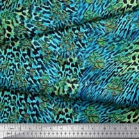 Soimoi plava viskozna šifonska tkanina Leopard & paun životinjska koža štampana zanatska tkanina po dvorištu