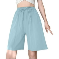 Honeladyy ljetne kratke hlače za žene ženske ljetne pamučne široke hlače labave prozračne s džepom