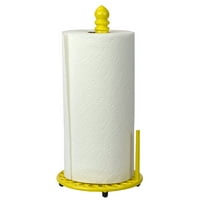 Početna osnove suncokretov Samostojeći držač papirnih ručnika od livenog gvožđa sa bočnom šipkom za izdavanje, žuta