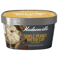 Hudsonville Triple Peanut Butter Cup Ice Cream with Peanut Butter Sauce Cups, Single Pack, fl oz