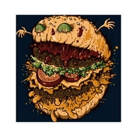 Monster Burger Muške mornarice Plavi grafički rezervoar Top - Dizajn od strane ljudi m