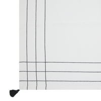 Oslonci tkana pruga - crno-bijela obrub-bacanje stolnjaka - 50 x50