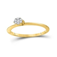 10KT Žuto zlato Žene okrugli dijamantni cvijet Clower Cluster Ring CTTW