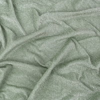 Rome Textiles Poliester Spande Shiny Lure Knit Fabric-Sage Silver