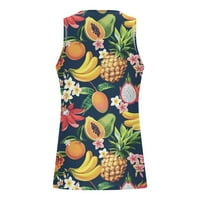 Muškarci Cvjetni print Havajski tank TOP COMFORT Crewneck majica bez rukava Ljetna majica na plaži Stretch