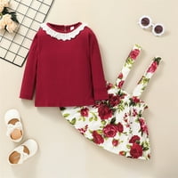 Djevojke za bebe TODDLER Oprema set Top cvjetni suknji za suknje Sveske odijeva za 12-mjeseci