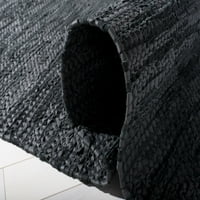 Vintage kožna aileen pletena traperirana ručka rupa, crna siva, 2'3 6 '