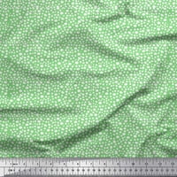 Soimoi Green Poly Georgette tkanina neravnomjerne tačkice ispisane zanatske tkanine pored dvorišta široko