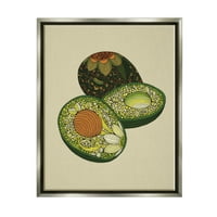 Stupell Industries zamršeni cvjetni uzorak avokado voće Mrtva priroda grafička Umjetnost sjaj siva plutajuća