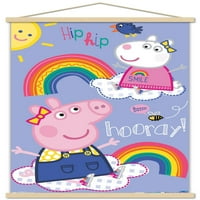 Peppa svinja - Hooray zidni poster sa magnetnim okvirom, 22.375 34