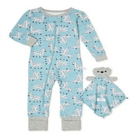 Sleep On it Baby Boys pidžama u kombinezonu sa Blankey Buddyjem, veličine 12m-24M
