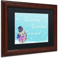 Zaštitni znak Likovna umjetnost snjegović 2 Umjetnost platna Patty Tuggle, crni mat, drveni okvir