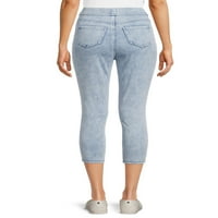 Time and Tru ženski srednji rast Capri Jeggings, 23 unutrašnji šav, veličine XS-XXL