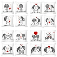 Početna Valentinovo jastučnica breskva štampanje kože par Love Sketch Jastuk jastuk