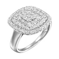 1ct prirodni okrugli dijamantski jastuk u obliku vjenčanog prstena 14k bijelog zlata