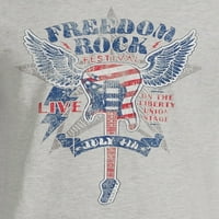 Četvrti jul Muški i veliki muški klasični mišići mišića i pustila Freedom Rock Graphic majice, 2-pakovanje